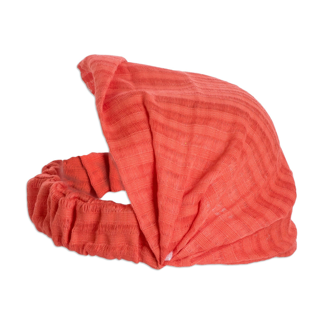 Handcrafted Geranium Cotton Headband from Guatemala - Geranium Style
