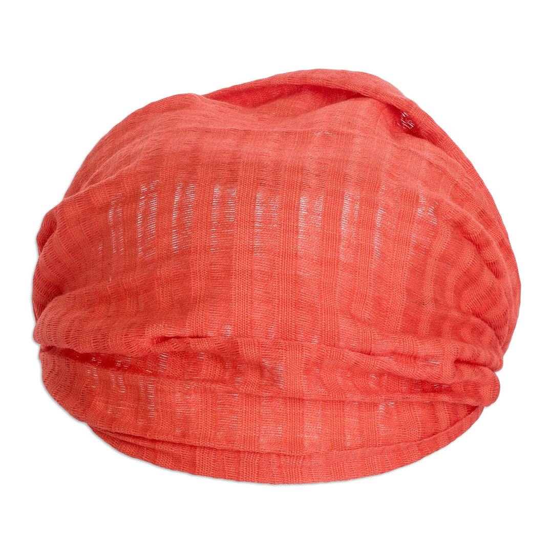 Handcrafted Geranium Cotton Headband from Guatemala - Geranium Style