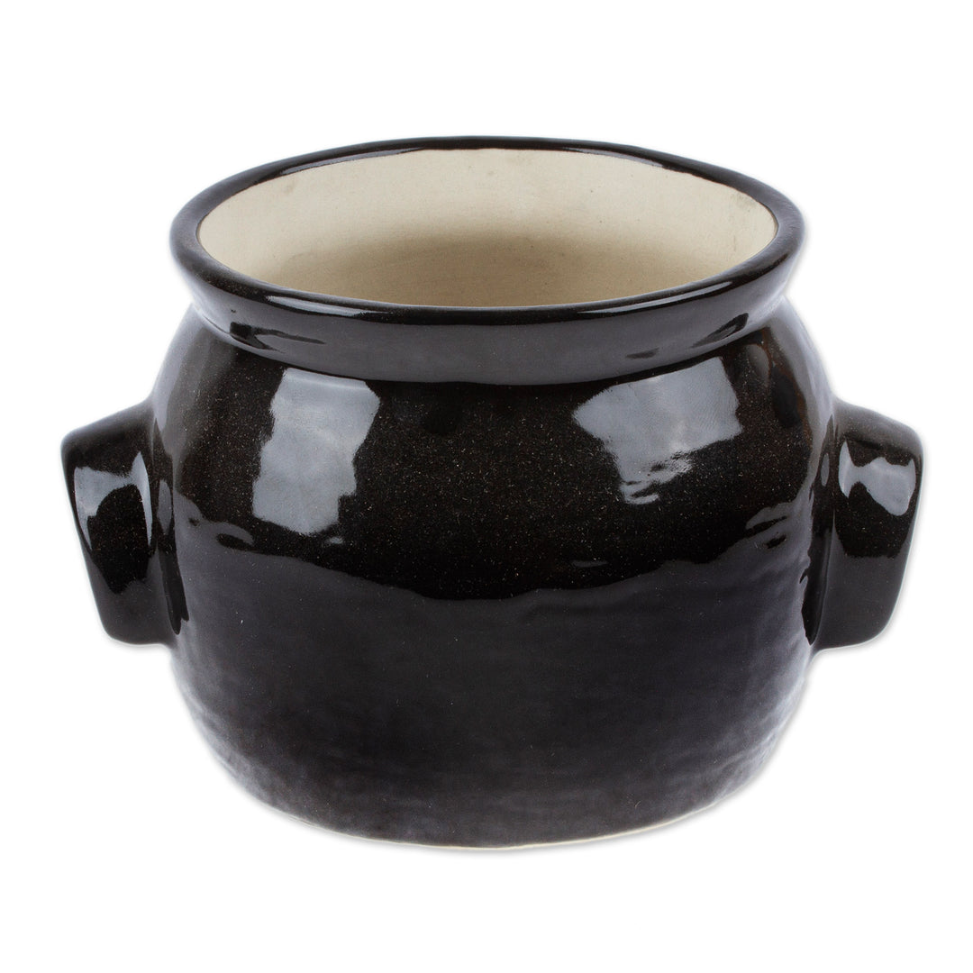 Handcrafted Ceramic Flower Pot Inspired by Frida Kahlo - Natural Frida