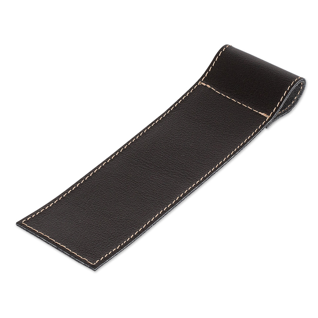 Handcrafted 100% Leather Bookmark in a Black Hue - Night Reader