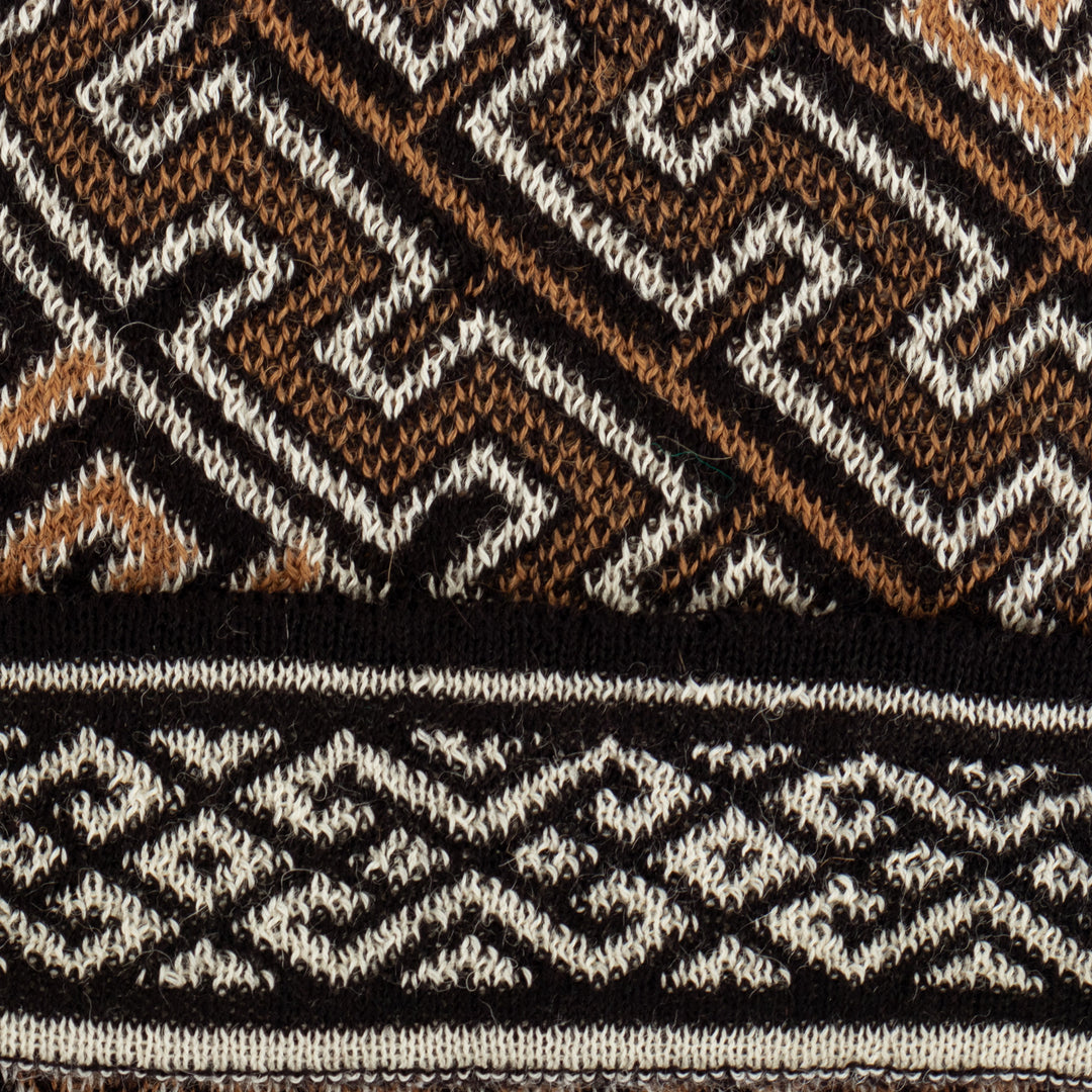 Soft 100% Baby Alpaca Hat with Traditional Inca Pattern - Inca Waves