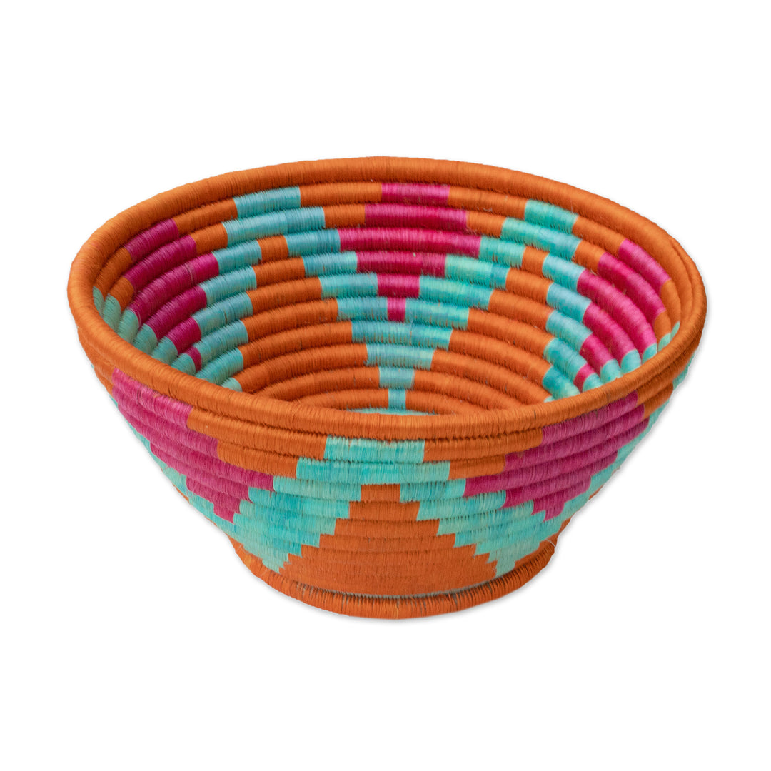 Handcrafted Natural Fiber Decorative Guacamayas Bowl - Vivid Sunrays