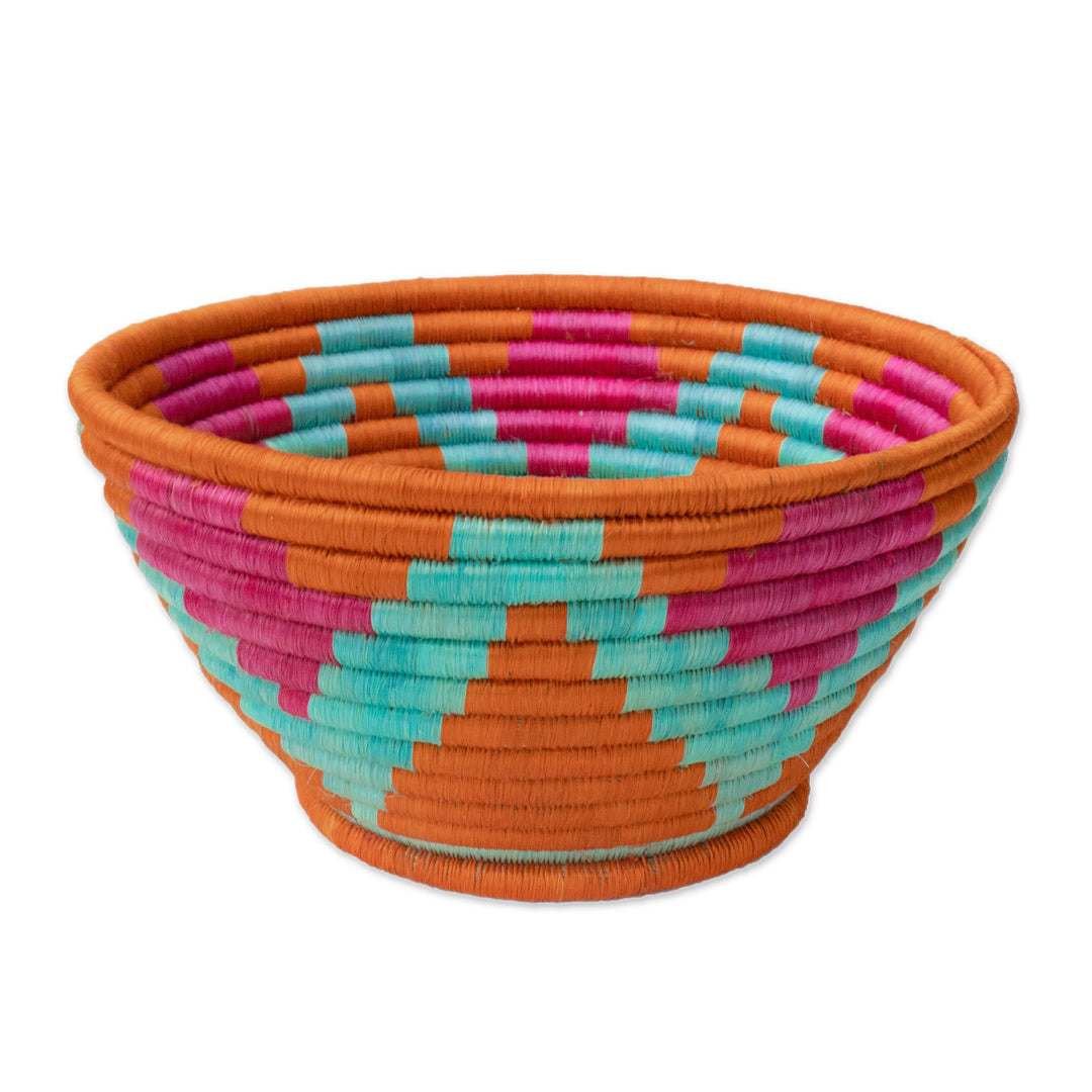 Handcrafted Natural Fiber Decorative Guacamayas Bowl - Vivid Sunrays