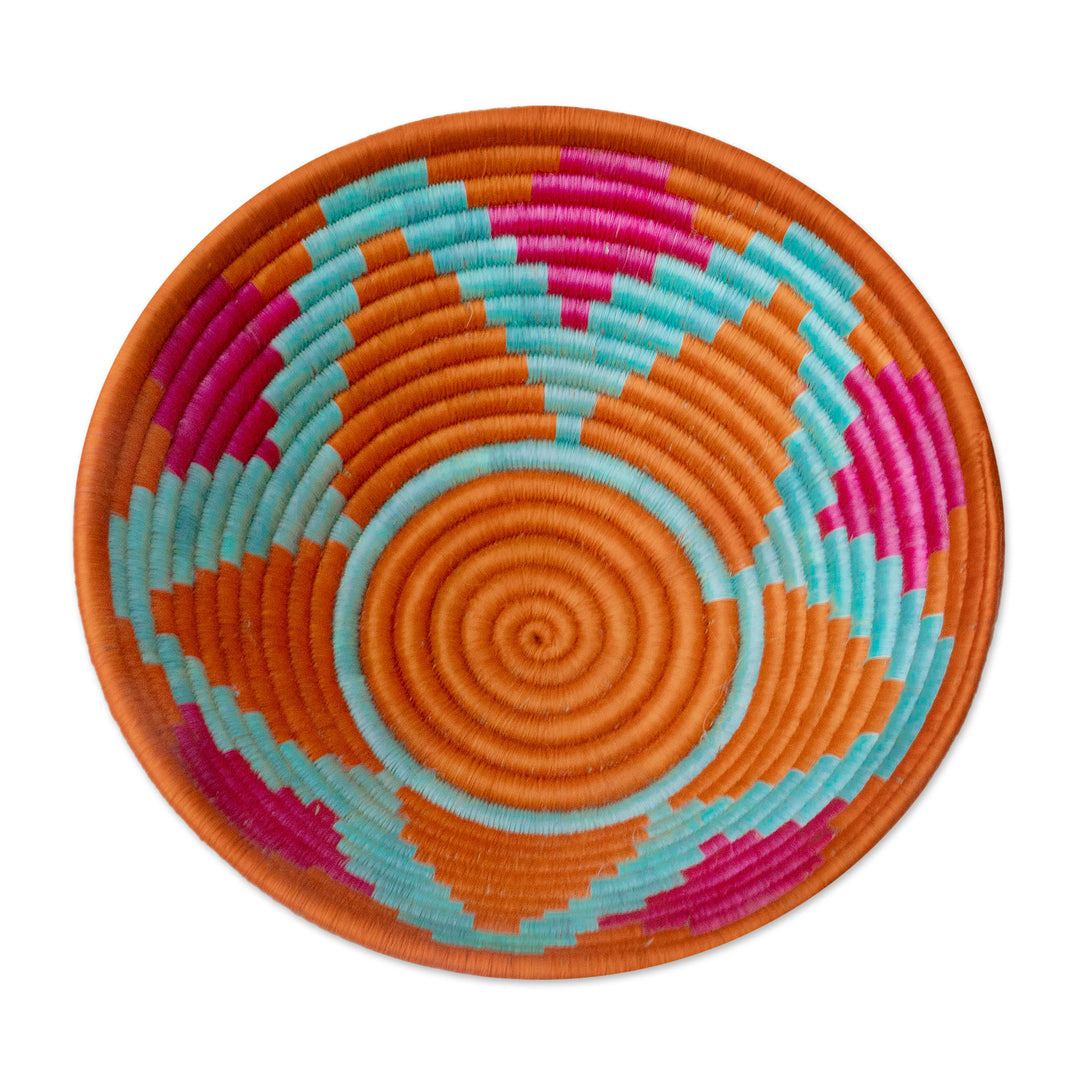Handcrafted Natural Fiber Decorative Guacamayas Bowl - Vivid Sunrays