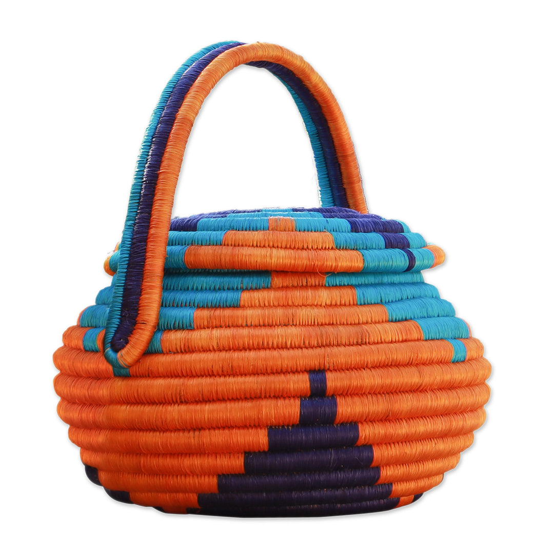 Guacamayas Natural Fiber Covered Basket from Colombia - Monserrate