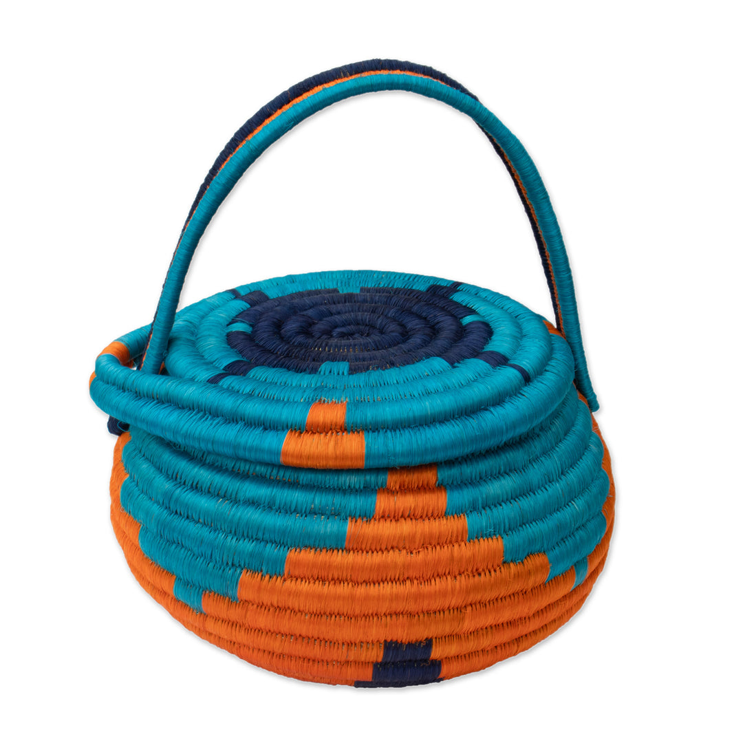 Guacamayas Natural Fiber Covered Basket from Colombia - Monserrate