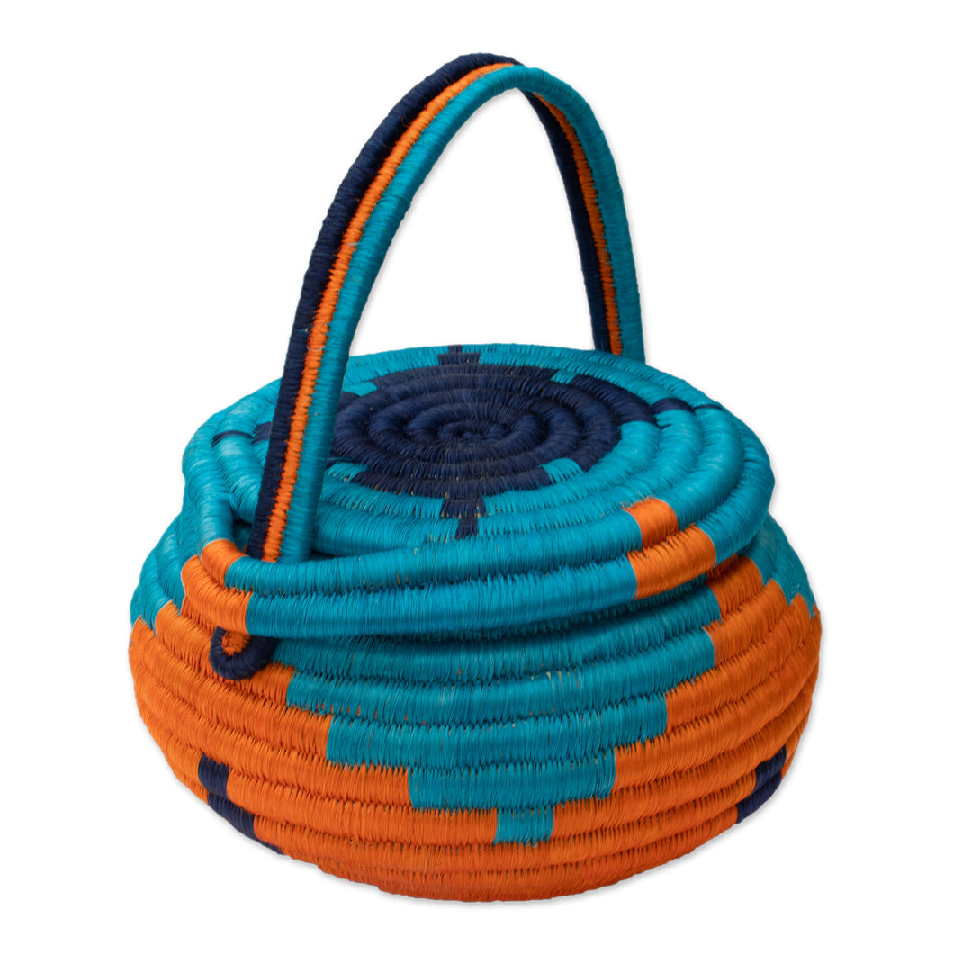 Guacamayas Natural Fiber Covered Basket from Colombia - Monserrate