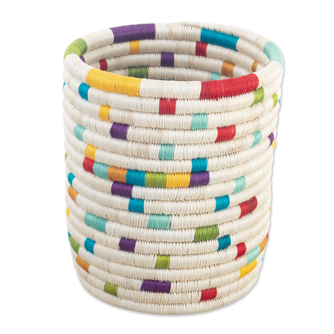 Handcrafted Natural Fiber Decorative Holder in Vibrant Hues - Rainbow Kitchen