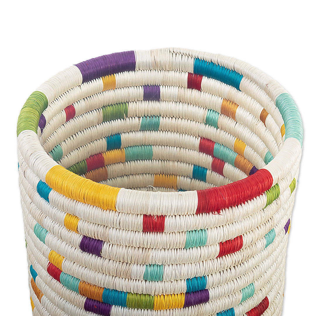 Handcrafted Natural Fiber Decorative Holder in Vibrant Hues - Rainbow Kitchen