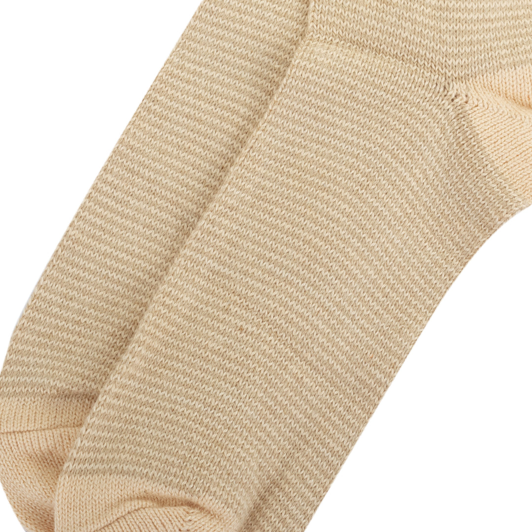 Unisex Beige and Green Cotton Socks Knitted in Peru - Pakucho