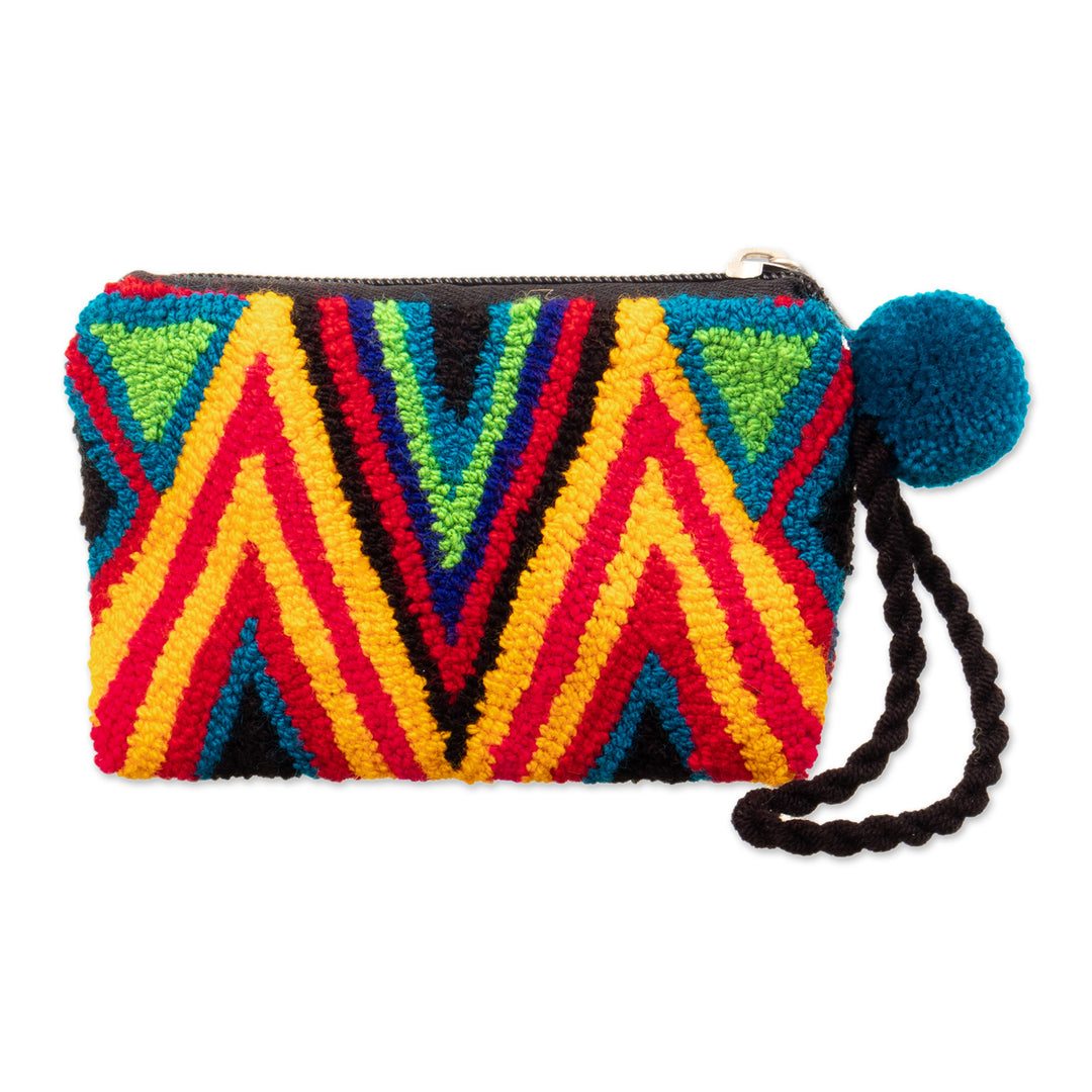 Geometric Handcrafted Colorful Coin Purse from Colombia - Colombian Mountains