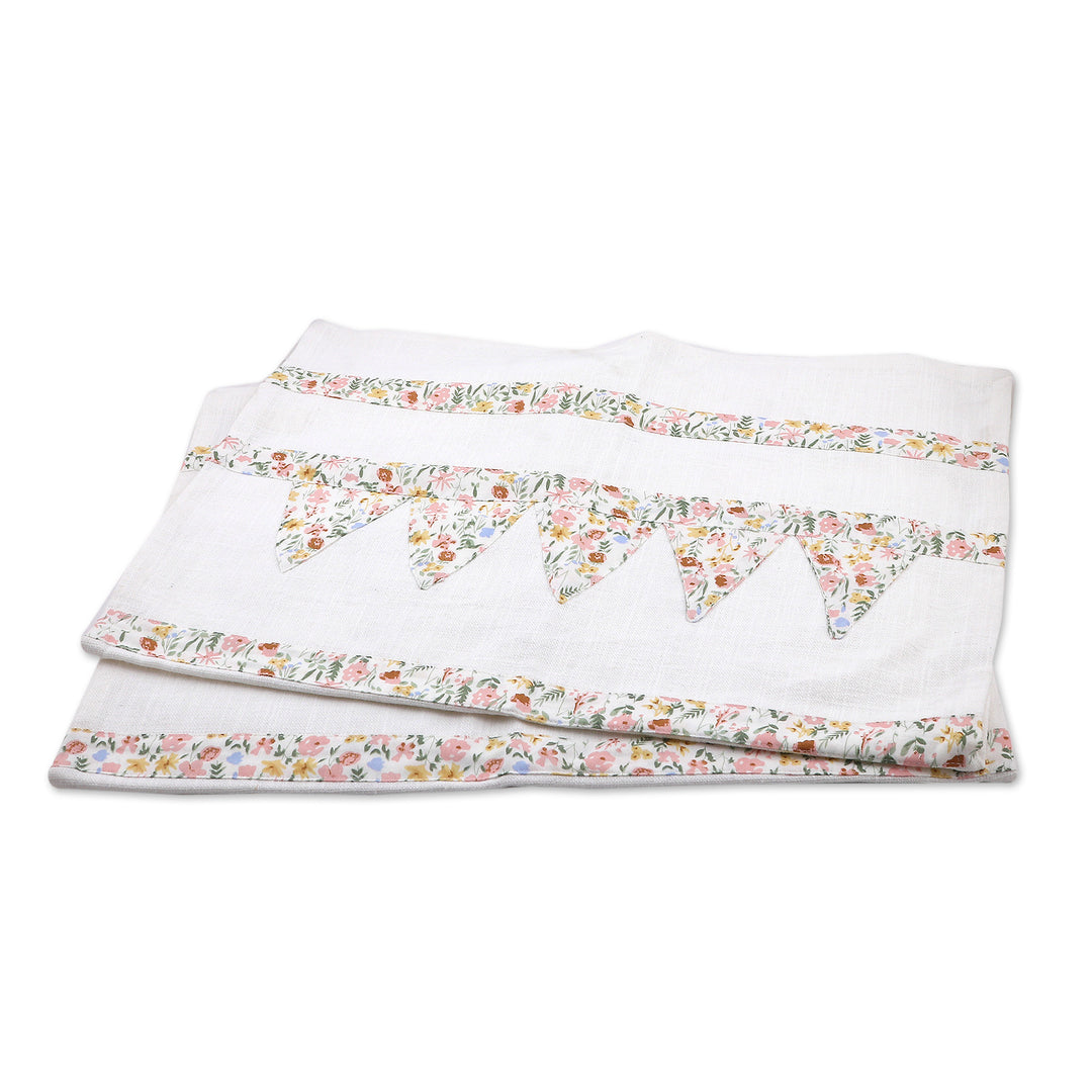 Pair of Cotton Dish Towels with Floral Print Made in India - Floral Passion