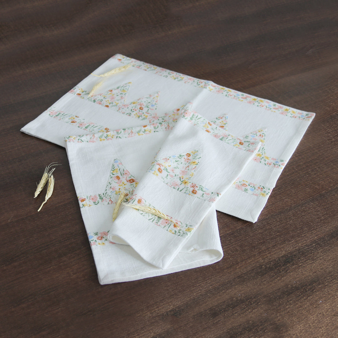 Pair of Cotton Dish Towels with Floral Print Made in India - Floral Passion
