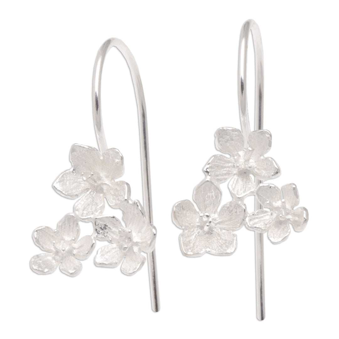 Sterling Silver Lily Drop Earrings Crafted in Bali - Lily Kisses