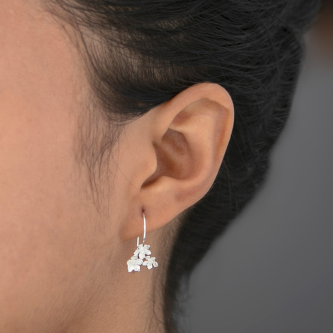 Sterling Silver Lily Drop Earrings Crafted in Bali - Lily Kisses