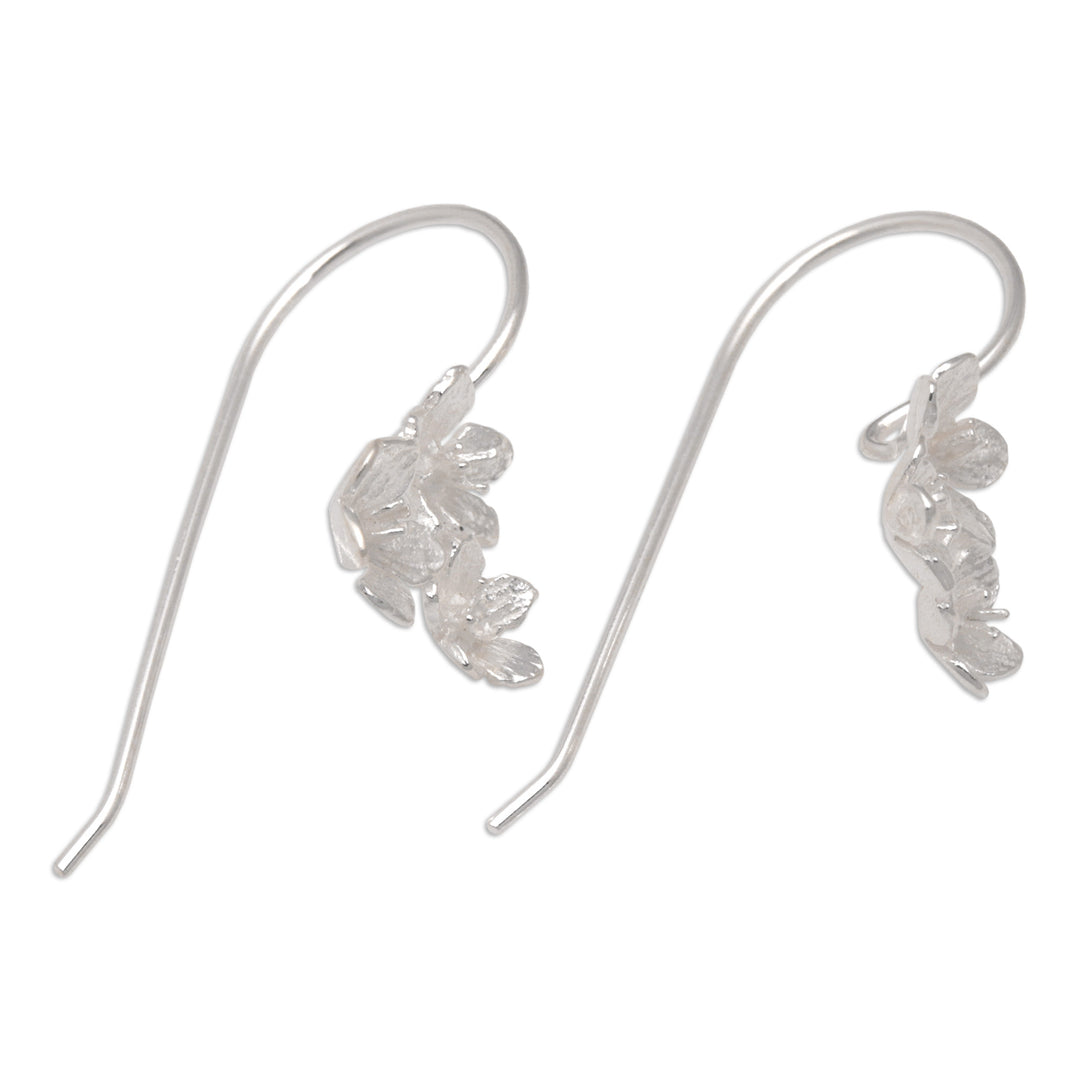 Sterling Silver Lily Drop Earrings Crafted in Bali - Lily Kisses