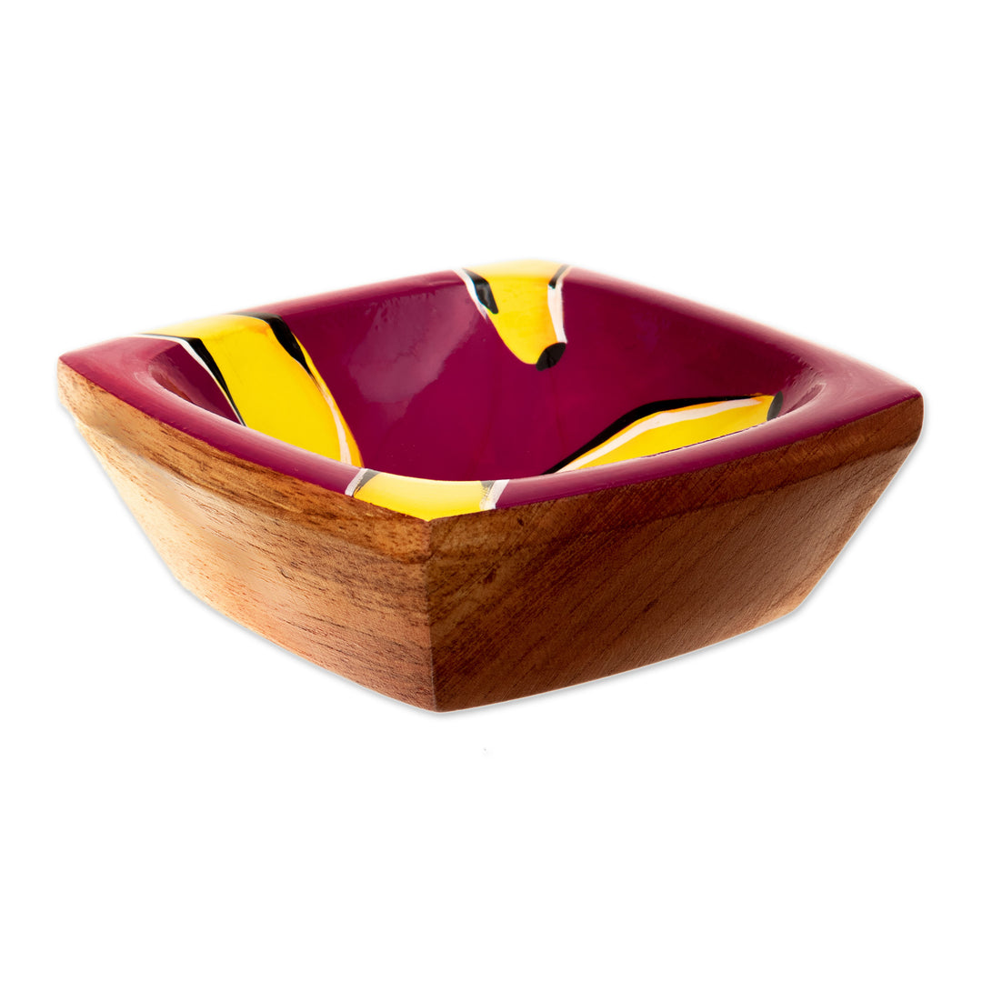 Cedar Wood Banana Catchall Hand-Painted in Colombia - Bananas under The Sun