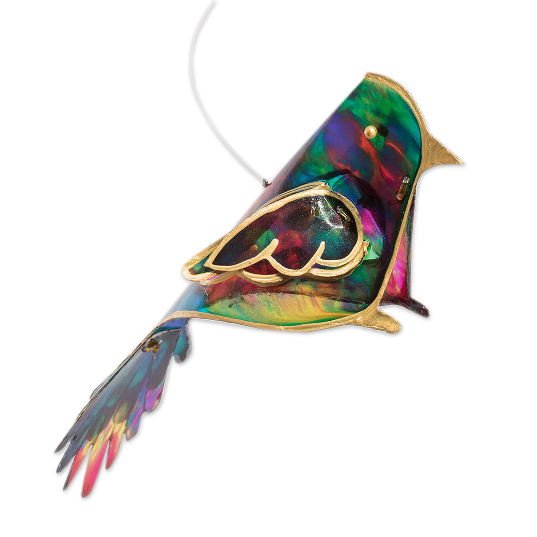 Leafy and Bird-Themed Handcrafted Recycled Plastic Mobile - Leafy Imagination