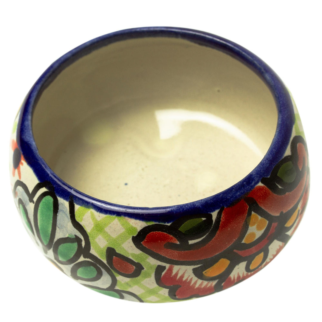 Talavera-Style Decorative Ceramic Box - Hidalgo Bouquet