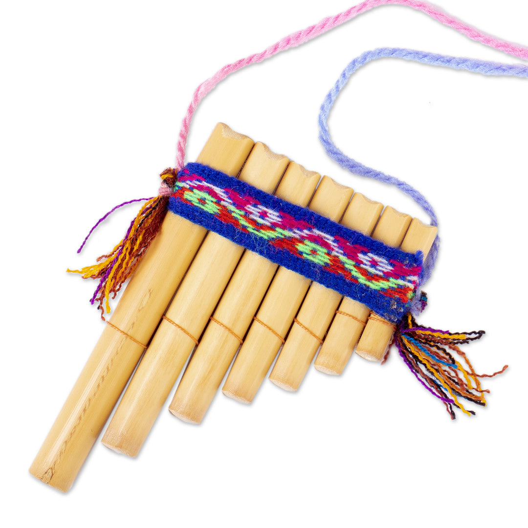 Traditional Bamboo Antara Panpipe with Andean Stripe Case - Melodies of the Empire