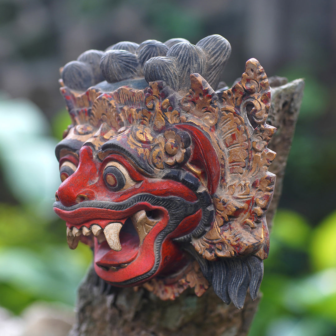 Handcrafted Acacia Wood Mask of Balinese Barong - Barong of Bali