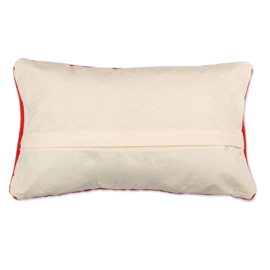 Handloomed Cajarmarca Heart-Themed Cushion Cover - Free Heart
