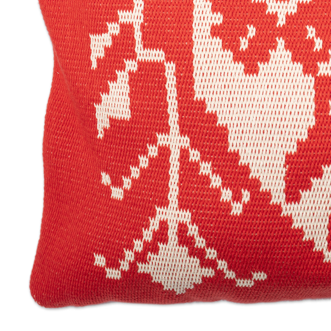 Handloomed Cajarmarca Heart-Themed Cushion Cover - Free Heart