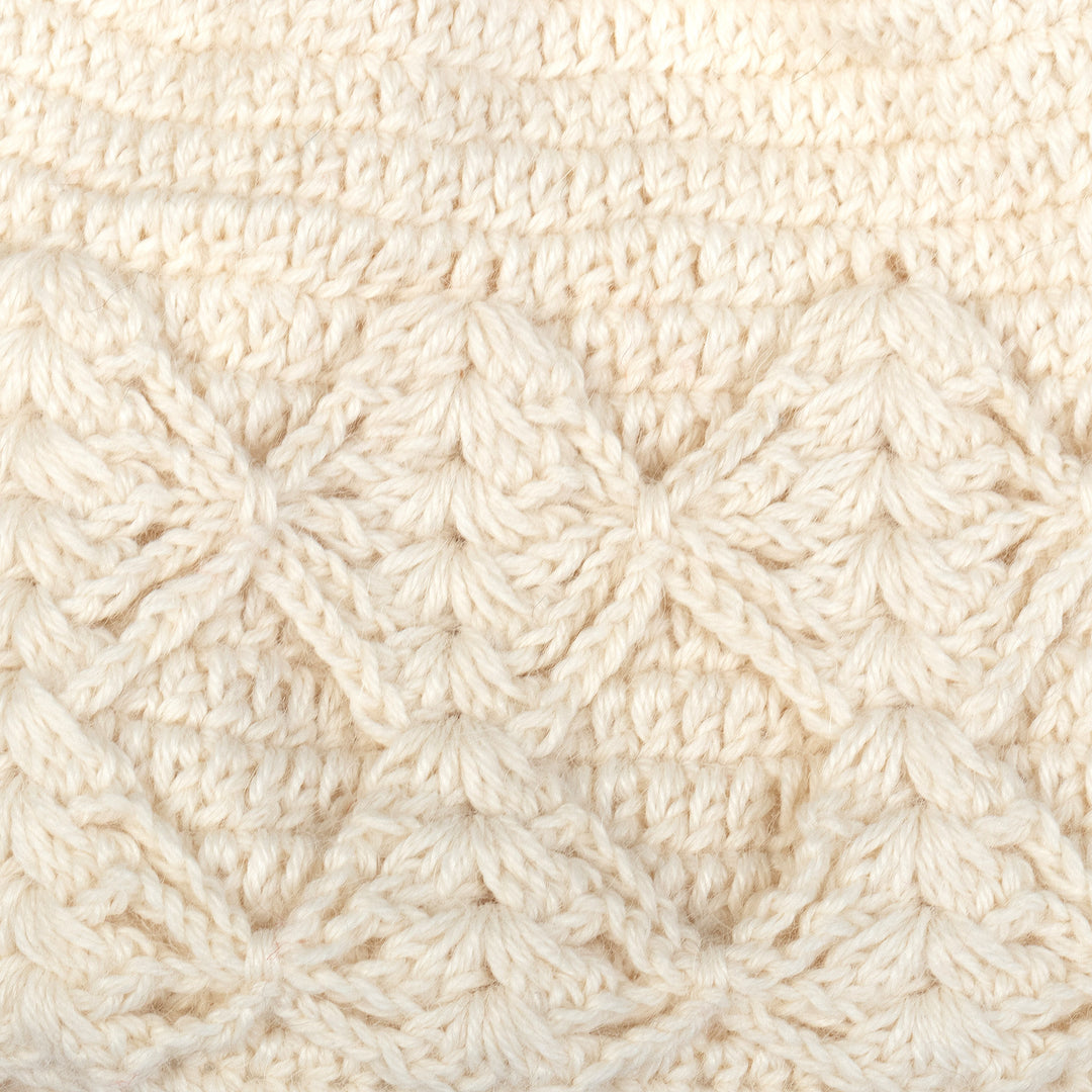 Cable Knit Ivory 100% Alpaca Hat from Peru - Ivory Shapes