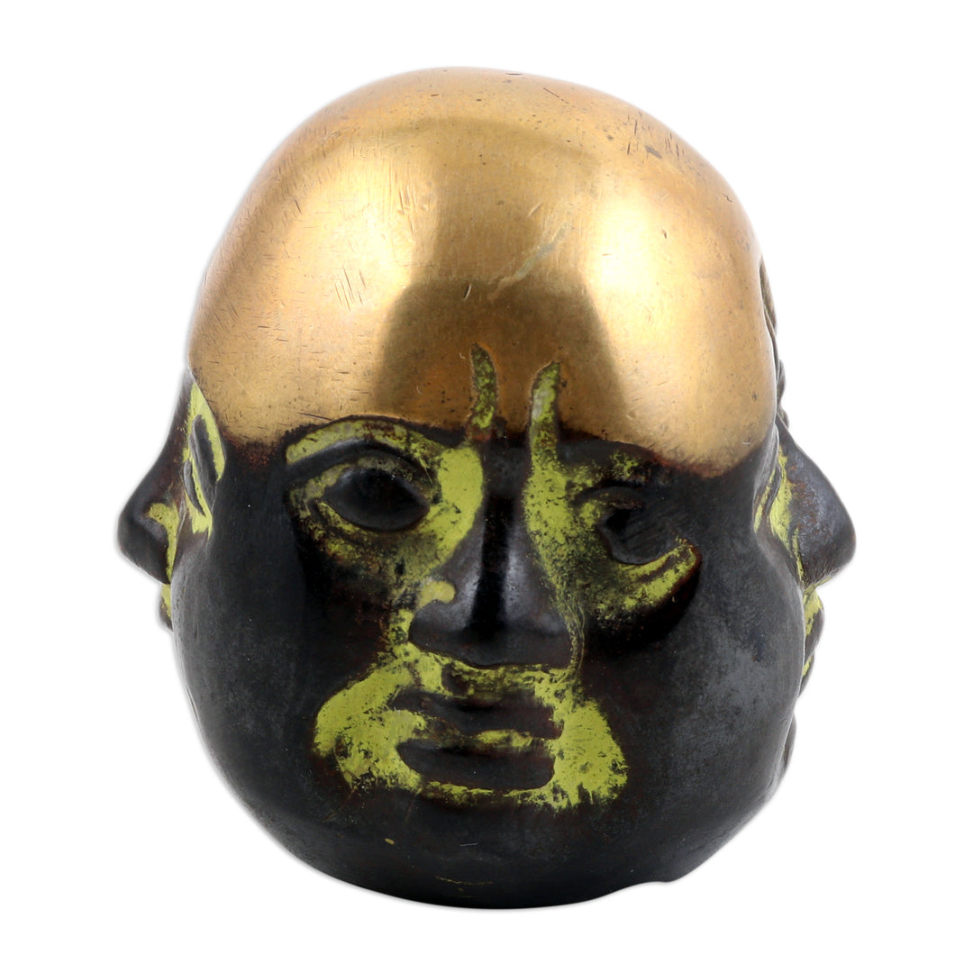Traditional Handcrafted Brass Paperweight from India (Small) - Master's Facets