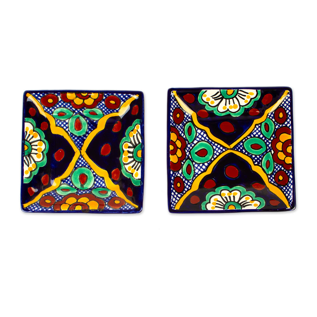 Handcrafted Square Dessert Plates (Pair) - Hidalgo Square