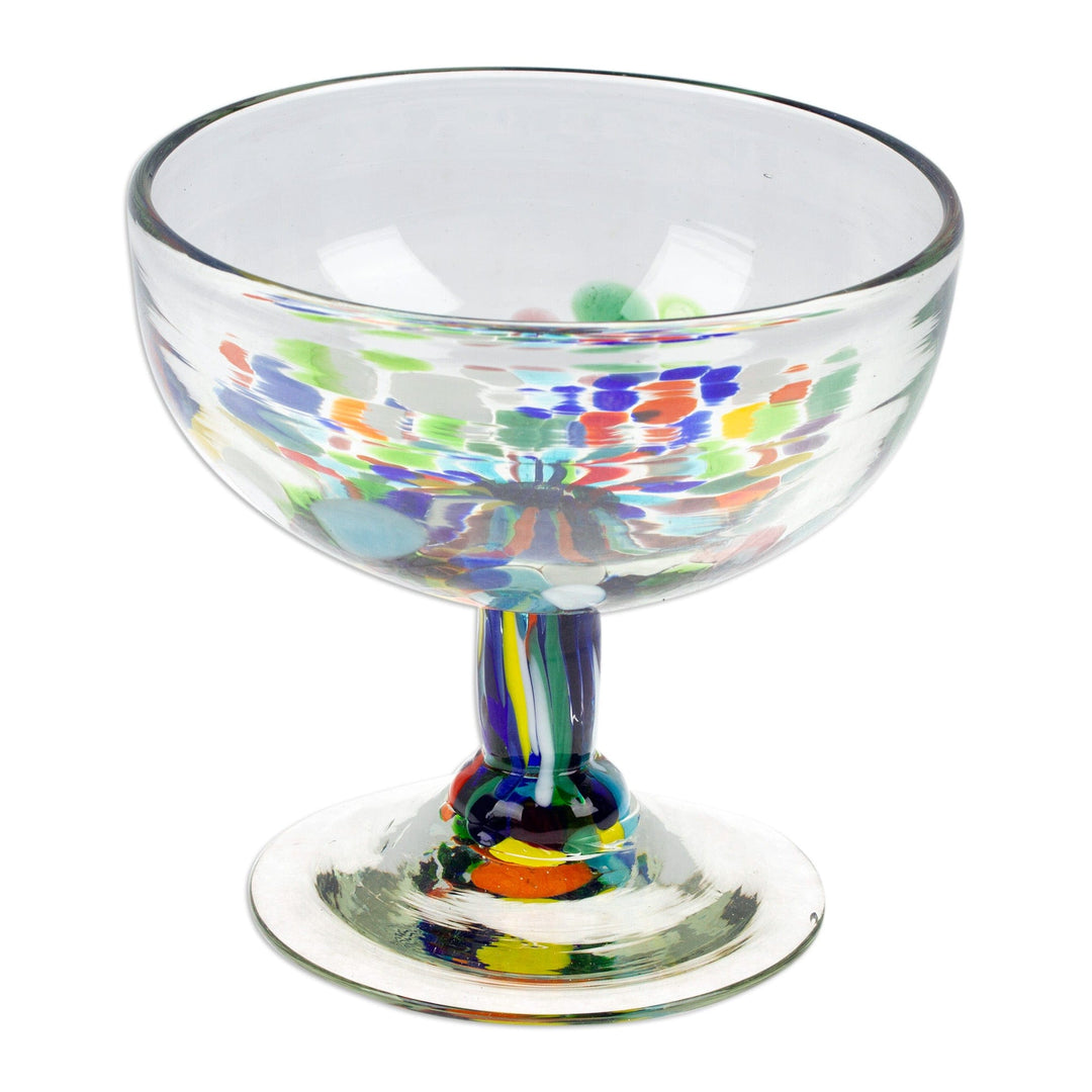 Two Colorful Cocktail Glasses Handblown from Recycled Glass - Chromatic Gala