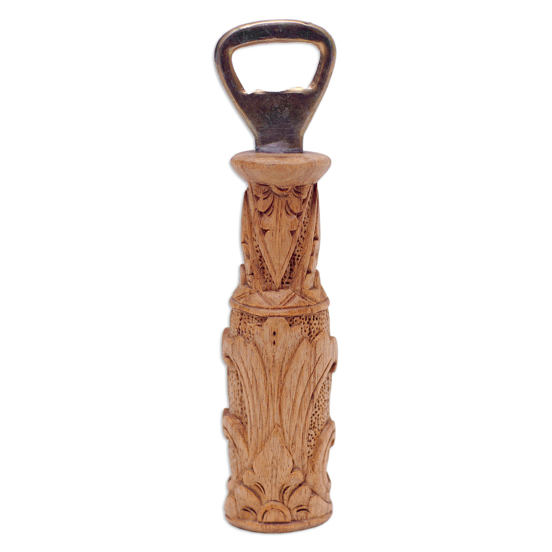 Hand-Carved Traditional Jempinis Wood Bottle Opener - Gardens for Delight