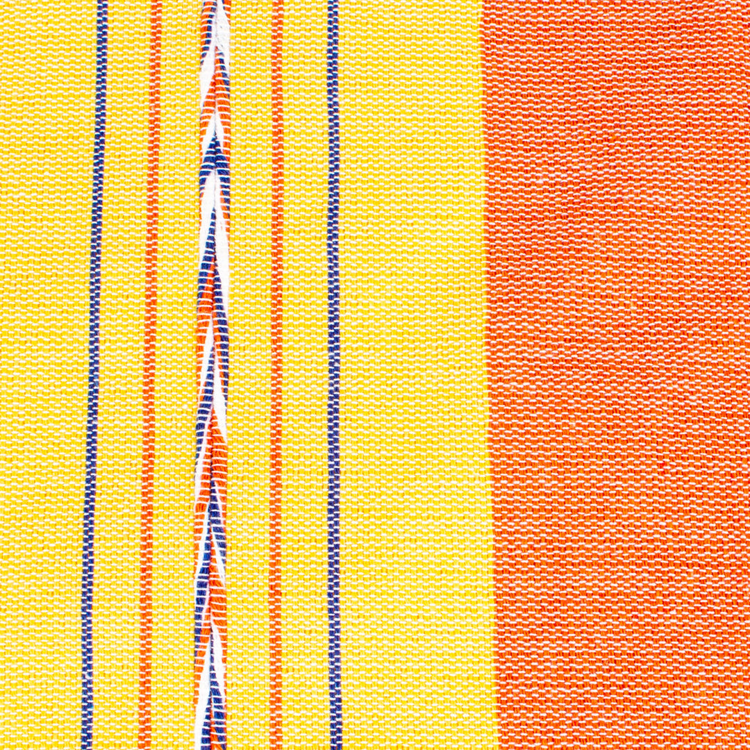 Handloomed Goldenrod and Orange Cotton Placemat from Mexico - Goldenrod Sunset