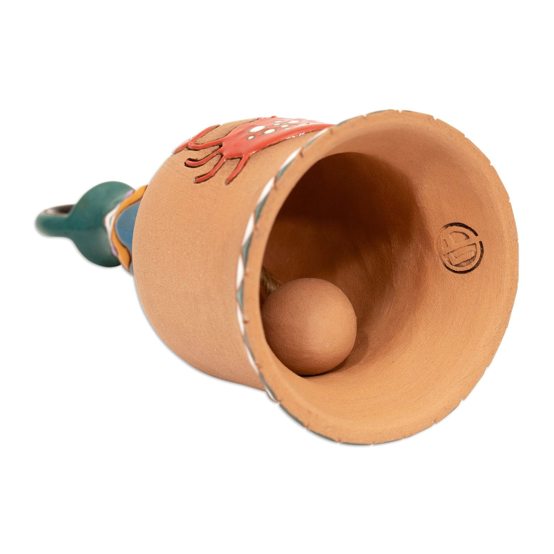 Crab-Themed Decorative Ceramic Bell Made & Painted by Hand - Harmonious Crab
