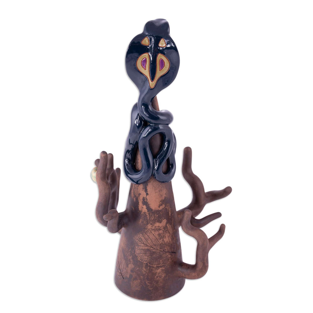 Handmade Tree of Knowledge Themed Ceramic Jewelry Stand - Tree of Knowledge