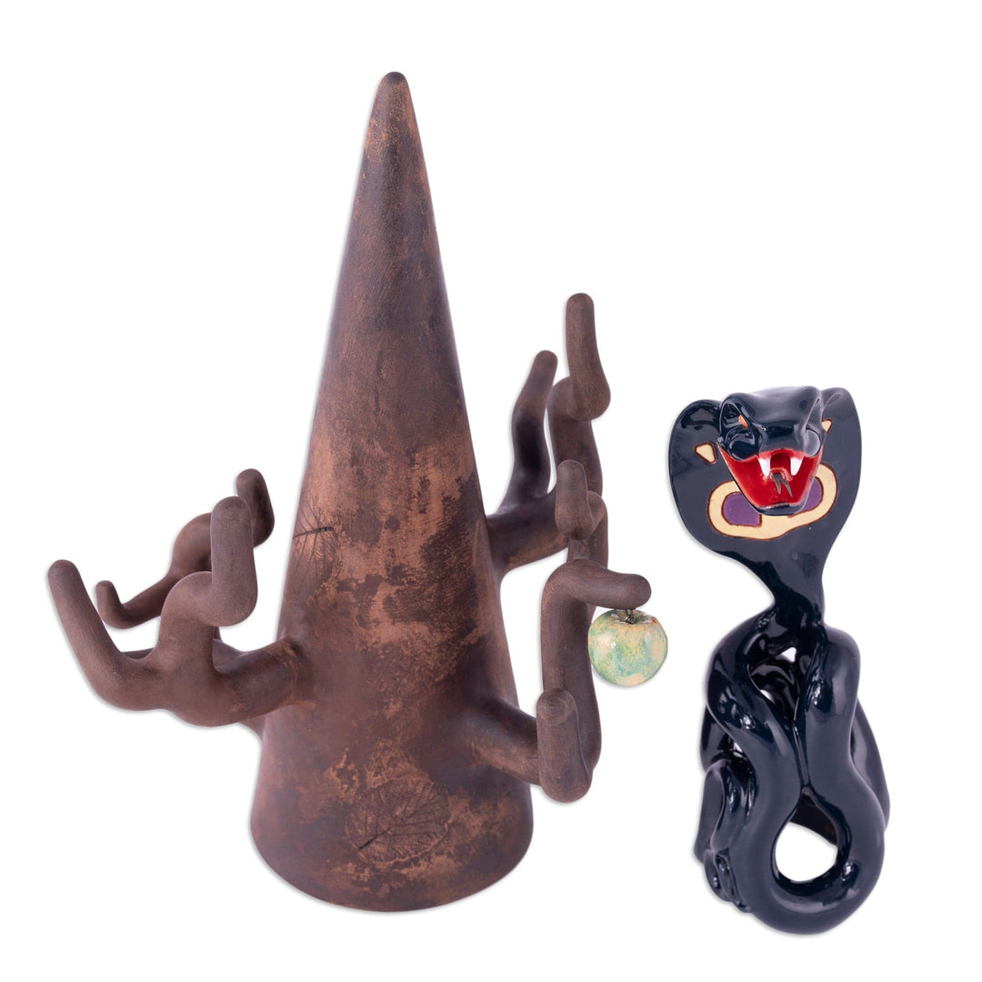 Handmade Tree of Knowledge Themed Ceramic Jewelry Stand - Tree of Knowledge
