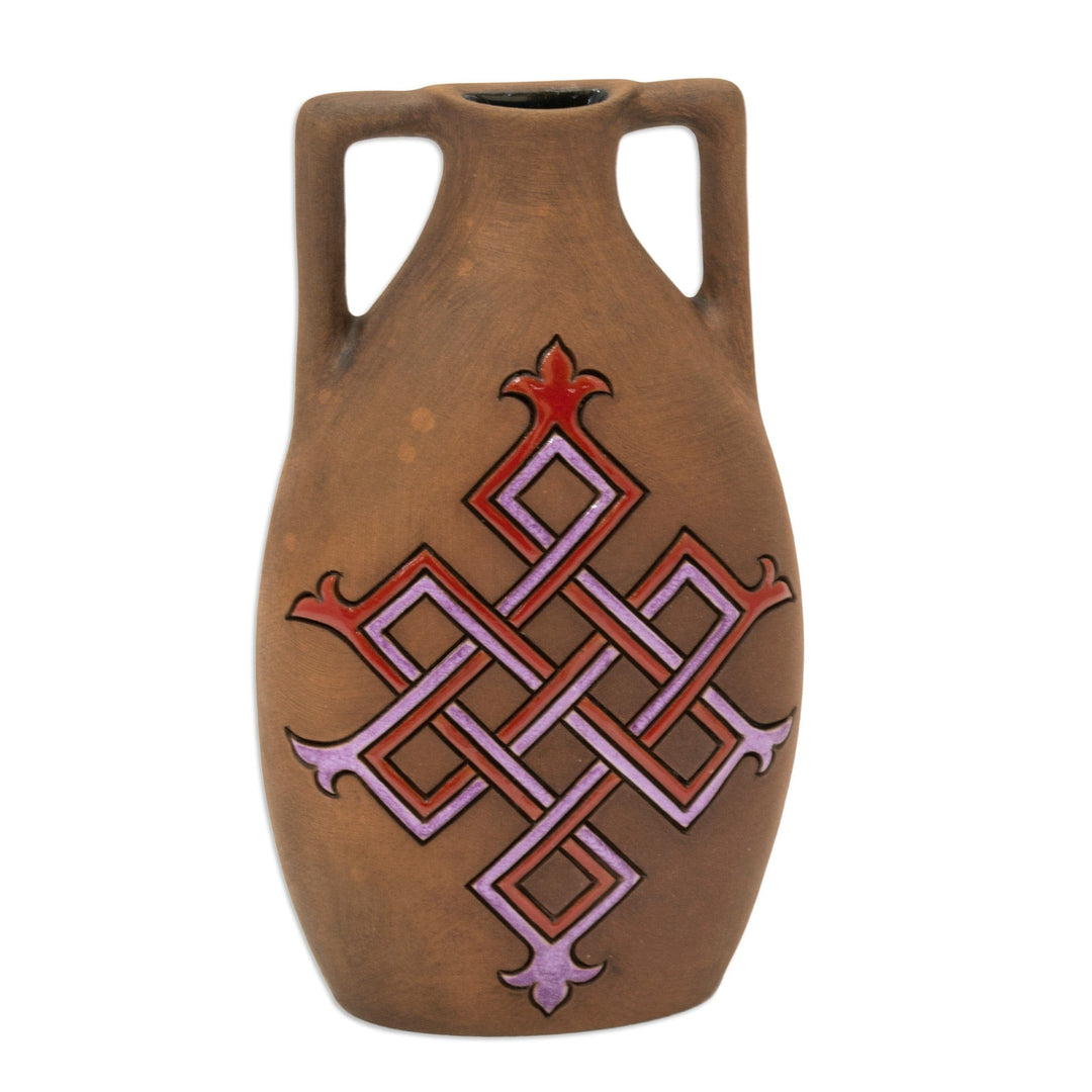 Handmade Jug-Shaped Ceramic Wall Art with Celtic Knot Motif - Celtic Inspiration