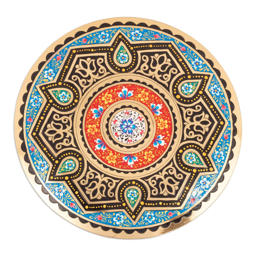 Geometric Blue and Black Brass Wall Art with Drop Motifs - Blue Paradise Drops