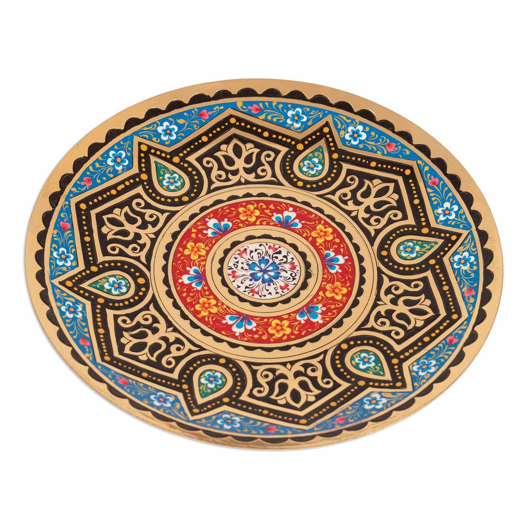 Geometric Blue and Black Brass Wall Art with Drop Motifs - Blue Paradise Drops