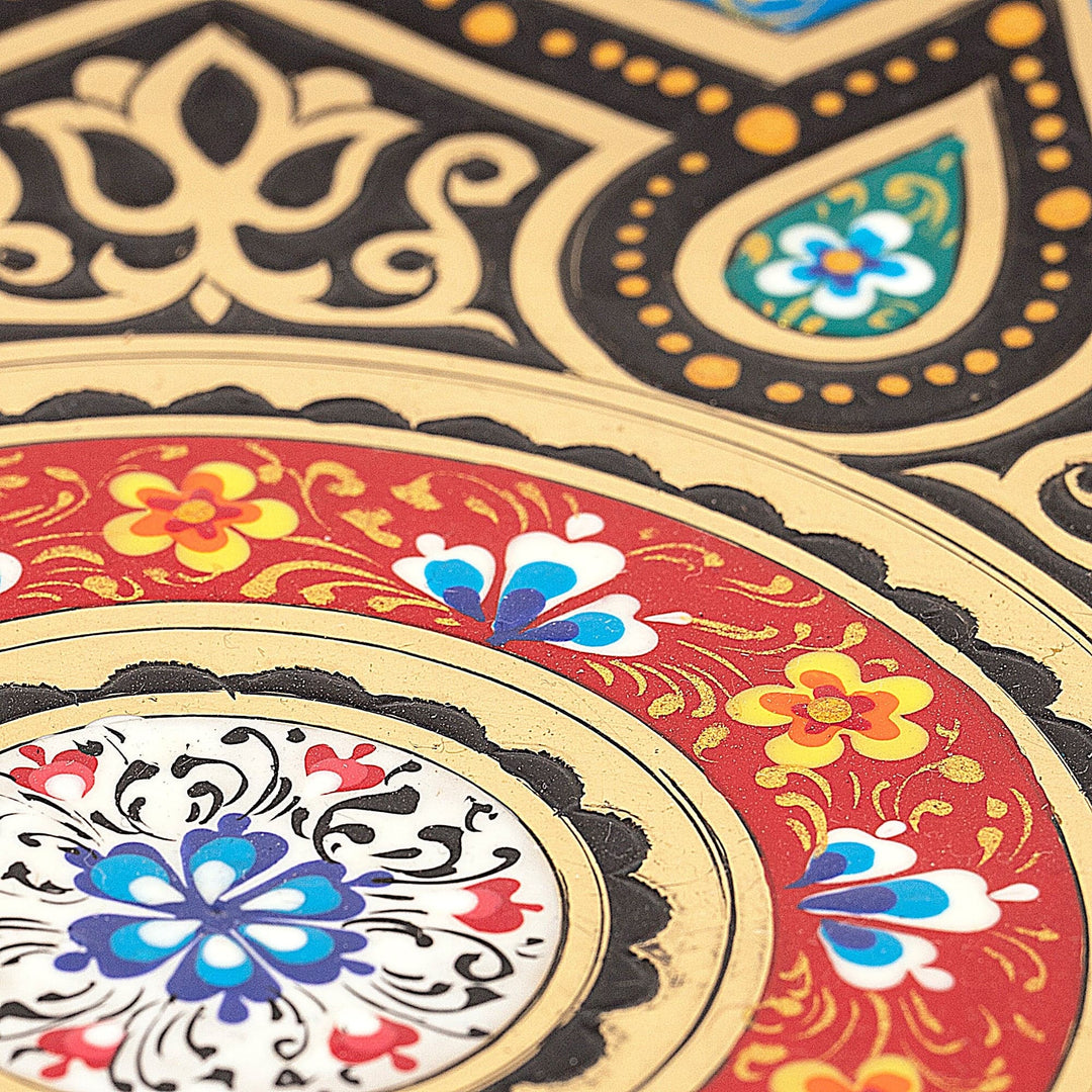 Geometric Blue and Black Brass Wall Art with Drop Motifs - Blue Paradise Drops