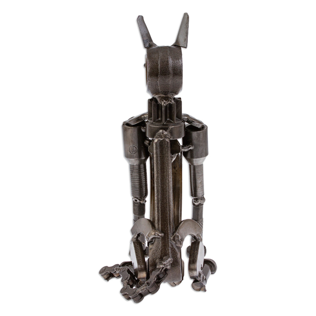 Eco-Friedly Dog-Themed Upcycled Metal Sculpture from Mexico - Timeless Loyalty