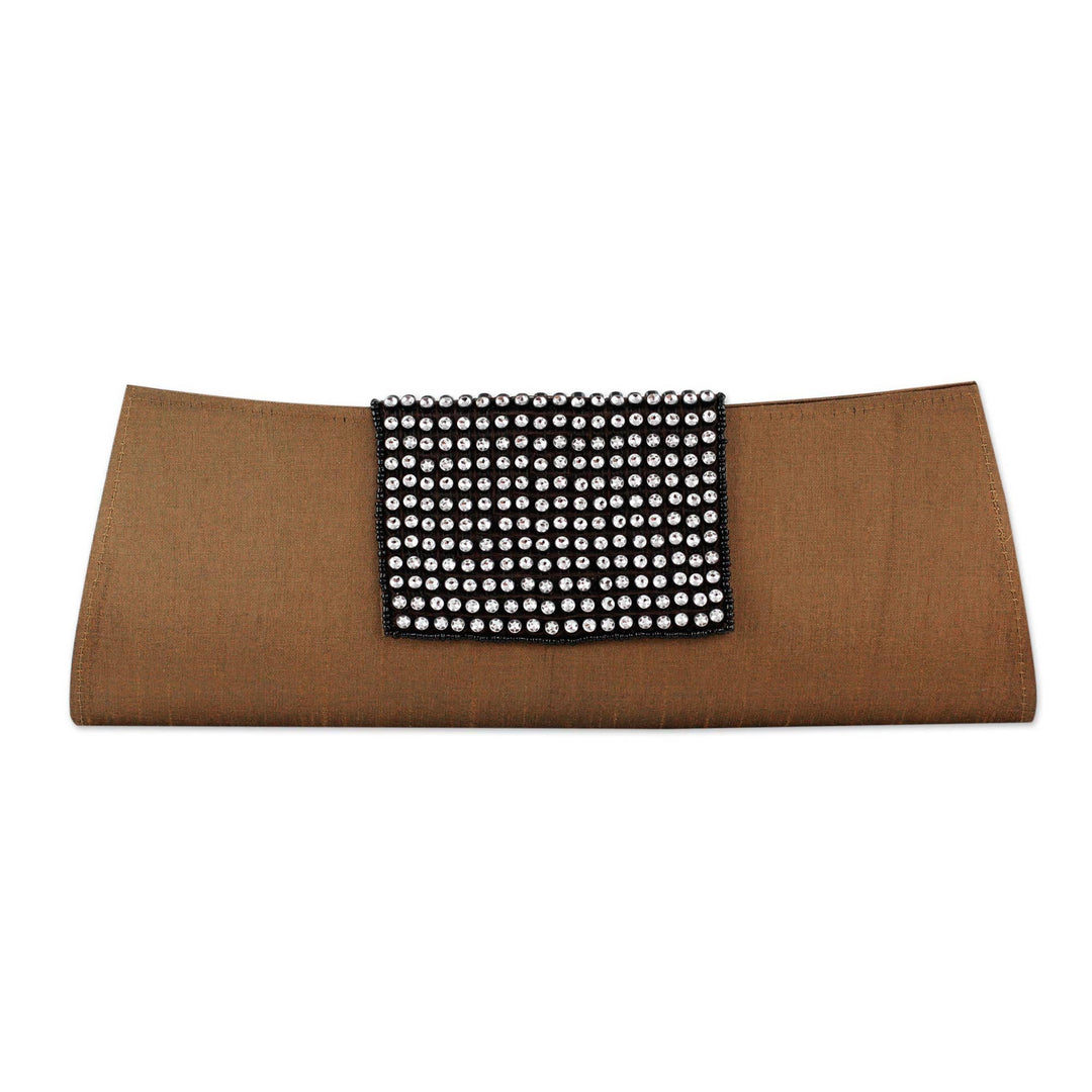 Beaded clutch evening bag - Golden Allure