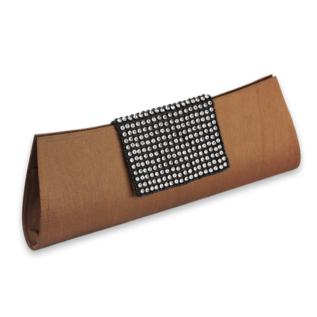 Beaded clutch evening bag - Golden Allure