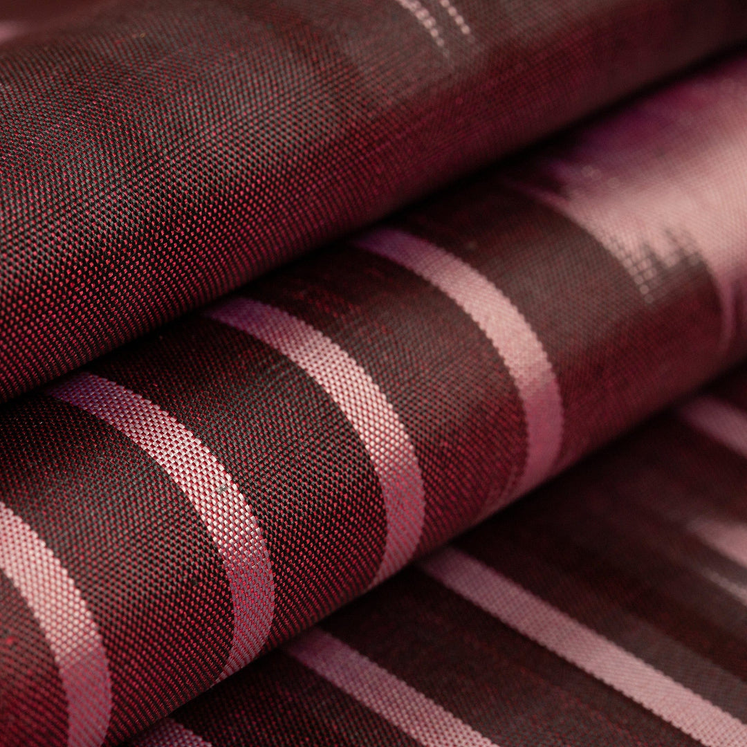 Handwoven Traditional Patterned Plum and Purple Silk Shawl - Uzbekistan Waterfall in Plum