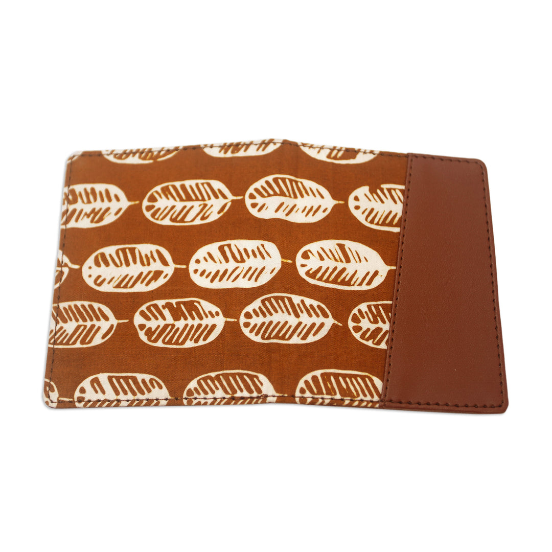 Handmade Redwood Faux Leather Card Wallet with Batik Motifs - Redwood Jungle