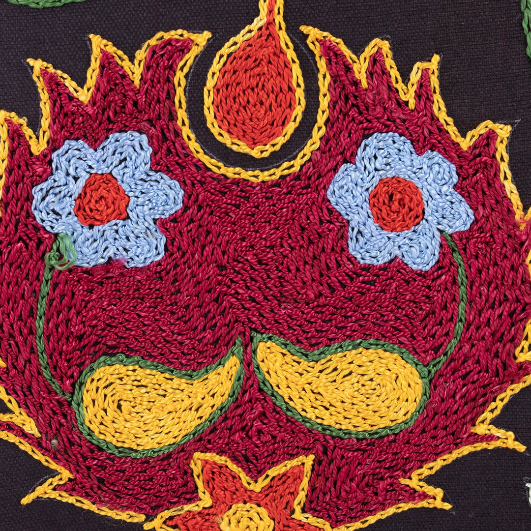 Floral Embroidered Cotton Cushion Cover - Yurt Nights