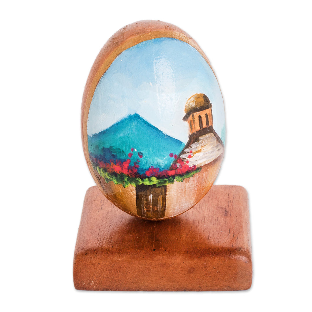 Wood Decorative Accent with Hand-Painted Landscape Theme - Beautiful View