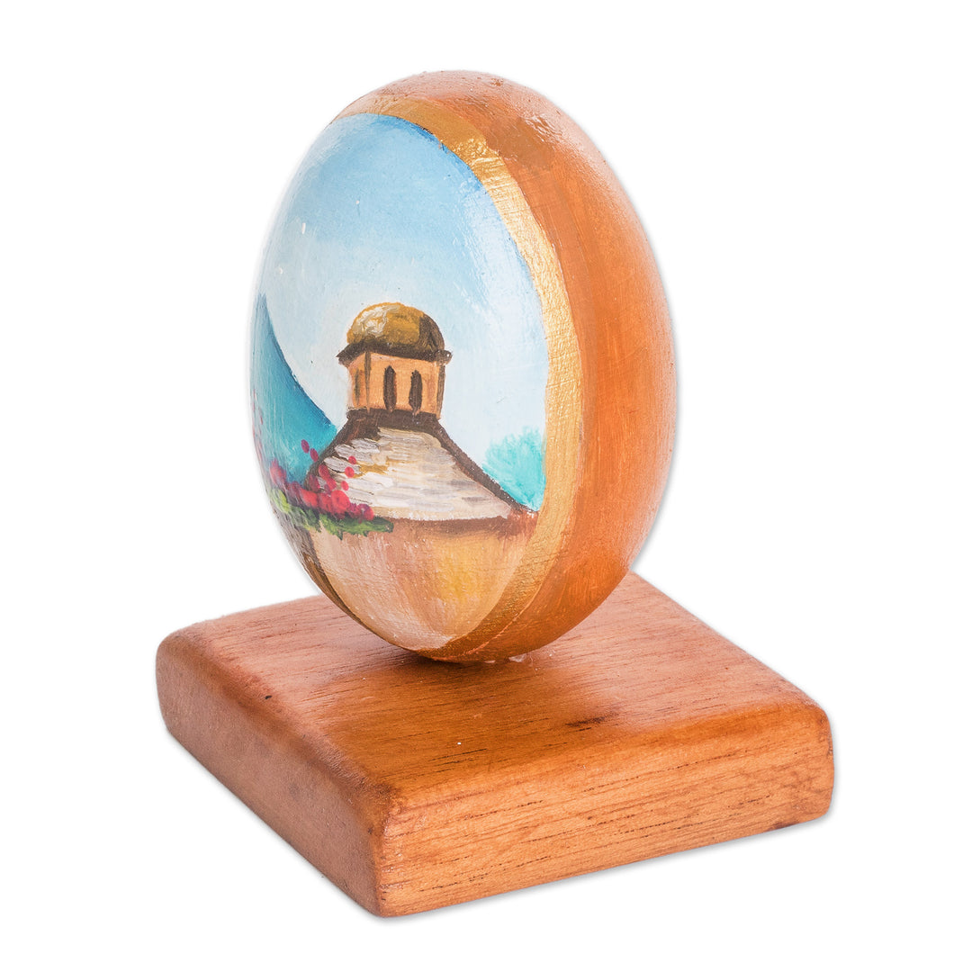 Wood Decorative Accent with Hand-Painted Landscape Theme - Beautiful View