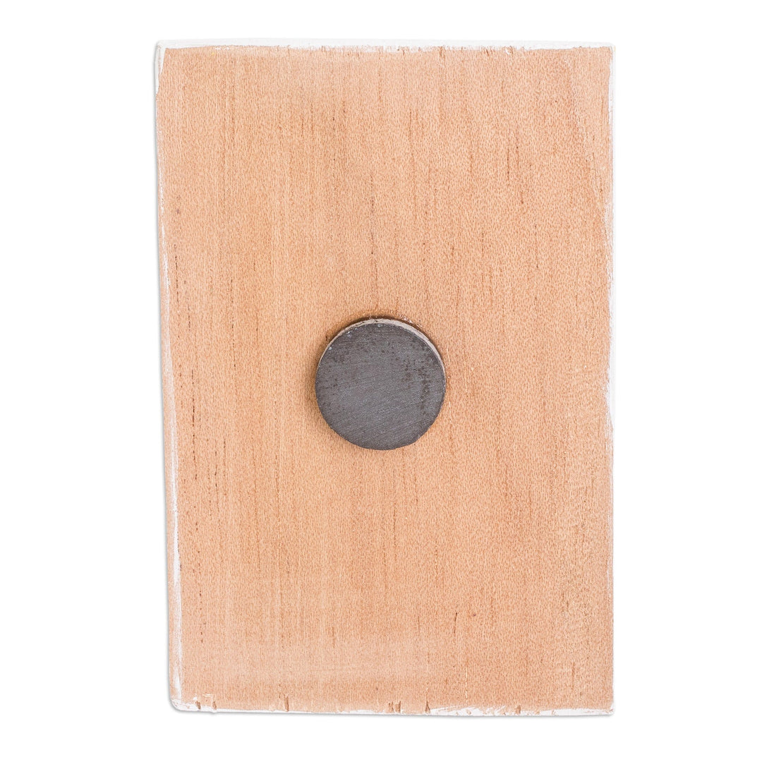 Pinewood Hummingbird Magnet Crafted and Painted by Hand - Colorful Hummingbird