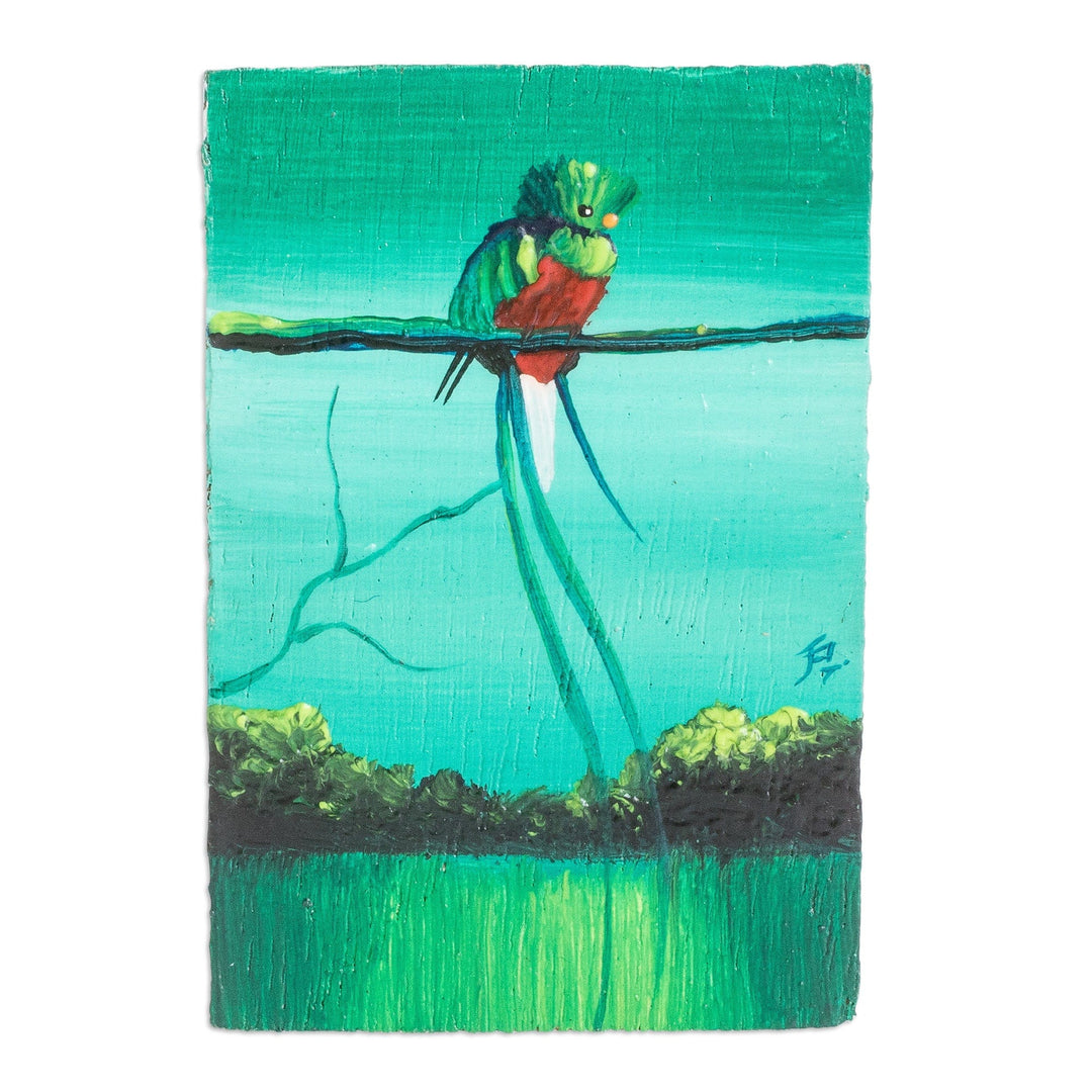 Pinewood Magnet of Quetzal Bird Crafted and Painted by Hand - Looking at Nature